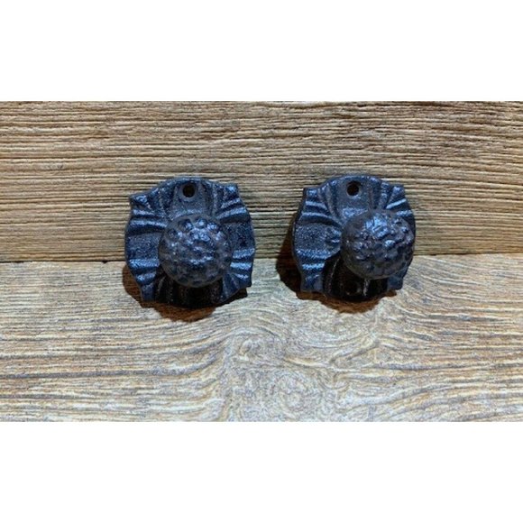 Six (6) Drawer Pulls Vintage Cast Iron Drawer Knob 2 1/4" wide Base 0170-0062 - Picture 8 of 12